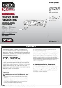 Manual Ozito PXCMFTS-018 Multitool