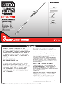 Manual Ozito EPHT-500 Hedgecutter