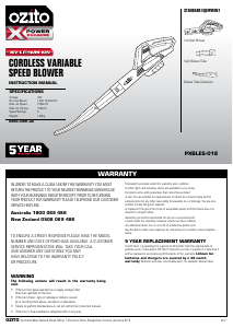 Manual Ozito PXBLEK-418 Leaf Blower