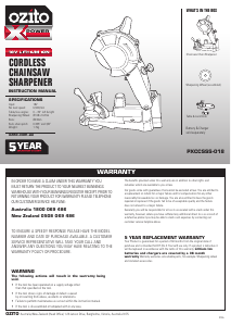 Manual Ozito PXCCSSS-018 Chainsaw Chain Sharpener
