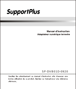 Mode d’emploi SupportPlus SP-DVB01D-0920 Récepteur numérique