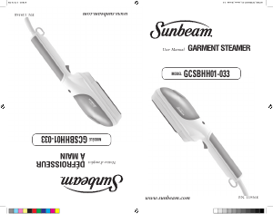 Manual Sunbeam GCSBHH01-033 Garment Steamer