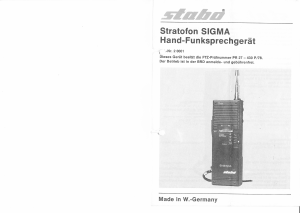 Bedienungsanleitung Stabo Stratofon Sigma Walkie-talkie