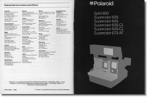Manual Polaroid Supercolor 635 CL Camera