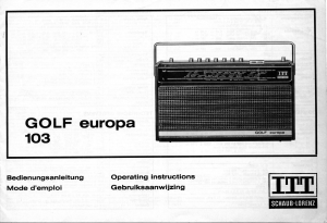 Mode d’emploi ITT Schaub-Lorenz Golf Europa 103 Radio