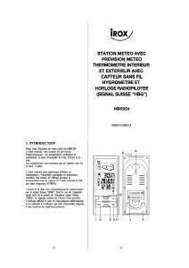 Mode d’emploi Irox HBR324 Station météo
