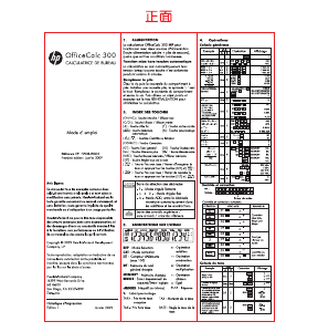 Mode d’emploi HP OfficeCalc 300 Calculatrice