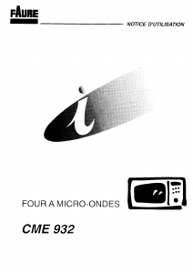 Mode d’emploi Faure CME932 Micro-onde