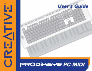 Manual Creative Prodikeys PC-MIDI Keyboard