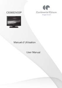 Mode d’emploi Continental Edison CE56SDV22P Téléviseur LCD