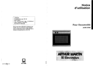 Mode d’emploi Arthur Martin-Electrolux AOB 370 X Four