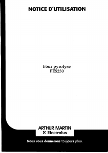 Mode d’emploi Arthur Martin-Electrolux FE 5230 X Four