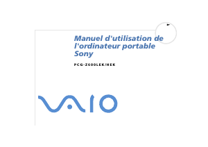 Mode d’emploi Sony Vaio PCG-Z600LEK Ordinateur portable