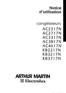 Mode d’emploi Arthur Martin-Electrolux AC 2717 N Congélateur