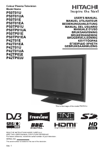 Handleiding Hitachi P50TP01E Plasma televisie