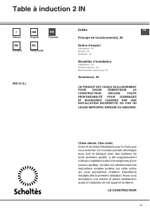 Mode d’emploi Scholtès MIN 32 L Table de cuisson