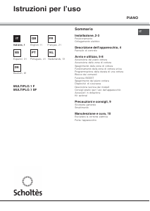 Manual de uso Scholtès MULTIPLO.1 SF Placa