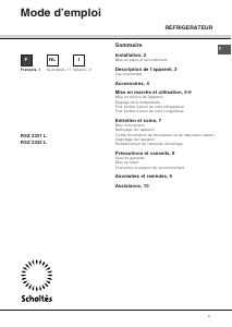 Handleiding Scholtès RSZ 2331 L Koelkast