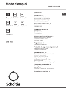 Manual de uso Scholtès LPE 733A X Lavavajillas