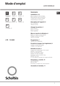 Manual de uso Scholtès LTE 14-3208 Lavavajillas
