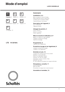 Handleiding Scholtès LTE 14-3210A+ Vaatwasser