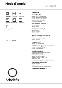 Manuale Scholtès LTE 14-H208A+ Lavastoviglie