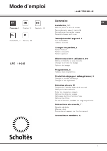 Manuale Scholtès LPE 14-207 AN Lavastoviglie