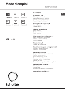 Bedienungsanleitung Scholtès LPE 14-308 IX Geschirrspüler