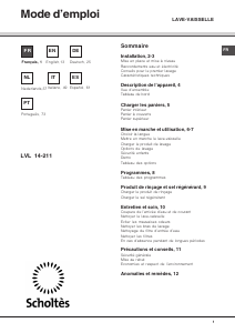 Manual Scholtès LVL 14-211 IX Máquina de lavar louça