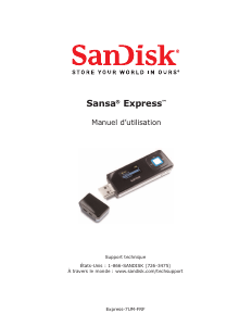 Mode d’emploi SanDisk Sansa Express Lecteur Mp3
