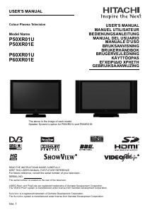 Handleiding Hitachi P50XR01E Plasma televisie