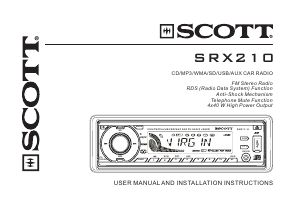 Handleiding Scott SRX 210 Autoradio