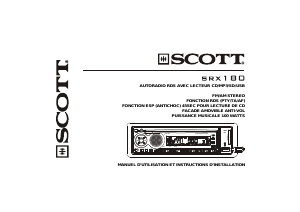 Mode d’emploi Scott SRX 180 Autoradio