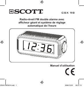 Mode d’emploi Scott CSX 98 Radio-réveil