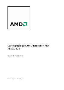 Mode d’emploi AMD Radeon HD 7870 Carte graphique