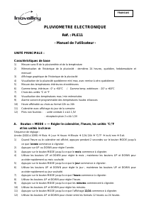 Mode d’emploi Inovalley PLE11 Station météo