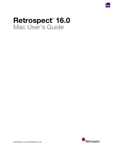 Manual Retrospect 16.0 (Mac)