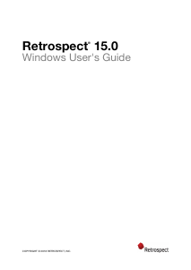 Manual Retrospect 15.0 (Windows)