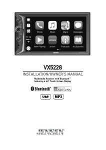 Manual Jensen VX5228 Car Radio