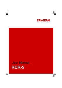 Mode d’emploi Sangean RCR-5 Radio