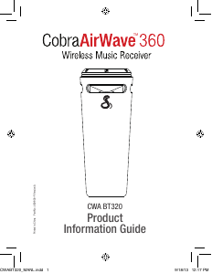 Bruksanvisning Cobra CWA BT320 AirWave 360 Högtalare