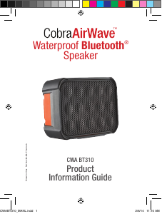 Manual Cobra CWA BT310 AirWave Speaker