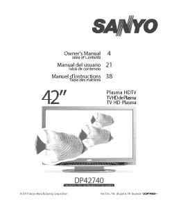 Manual Sanyo DP42740 Plasma Television