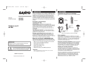 Mode d’emploi Sanyo CLT-9916 Téléphone sans fil