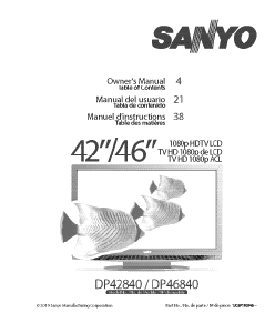 Manual Sanyo DP46840 LCD Television