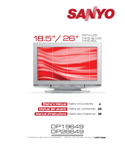 Mode d’emploi Sanyo DP19649 Téléviseur LCD