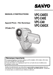 Mode d’emploi Sanyo VPC-C40E Xacti Caméscope