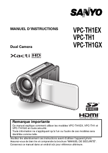 Mode d’emploi Sanyo VPC-TH1EX Xacti Caméscope