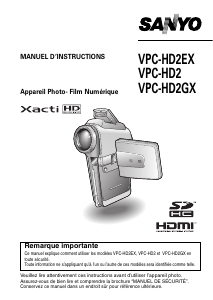 Mode d’emploi Sanyo VPC-HD2EX Xacti Caméscope