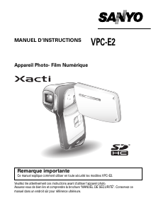 Mode d’emploi Sanyo VPC-E2 Xacti Caméscope